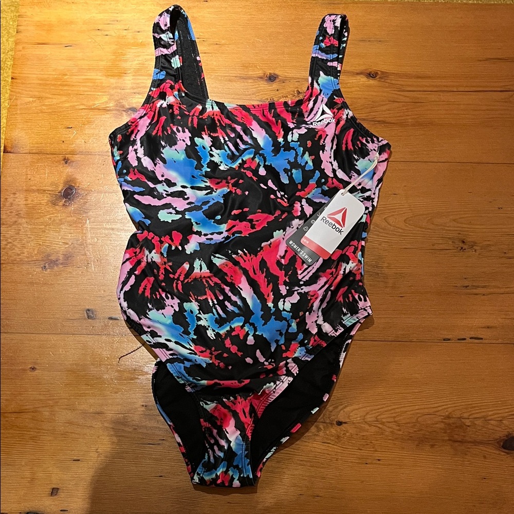 Reebok Woman’s One Piece - Black, Pink, and Blue